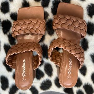 Size 8 boutique Woven Block heels
